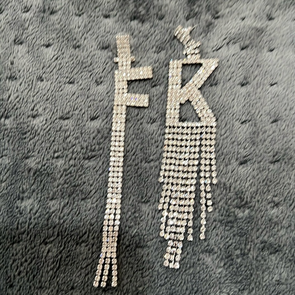 Retrofete letter earrings F & K